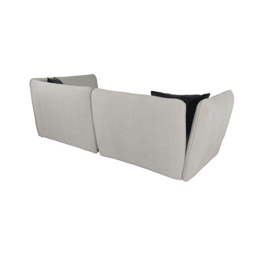 Chaise longue direita SOPHIE cor bege e preto
