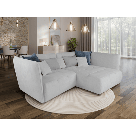 Chaise longue derecha SOPHIE color gris claro y azul