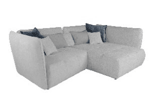 Chaise longue derecha SOPHIE color gris claro y azul