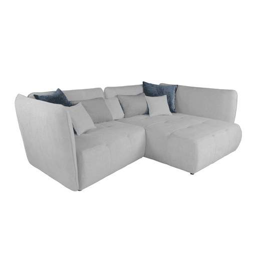 Chaise longue derecha SOPHIE color gris claro y azul