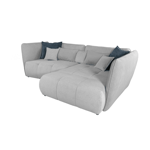 Chaise longue derecha SOPHIE color gris claro y azul