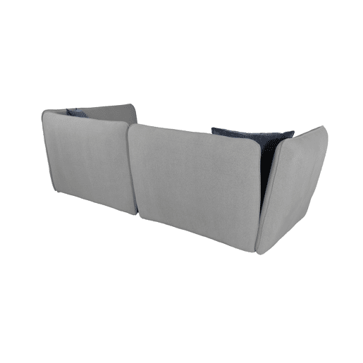 Chaise longue derecha SOPHIE color gris claro y azul