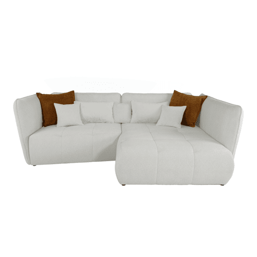 Chaise longue direita SOPHIE cor branco e laranja