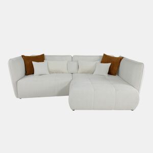 Chaise longue direita SOPHIE cor branco e laranja
