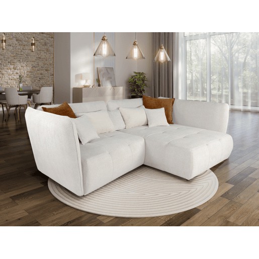 Chaise longue direita SOPHIE cor branco e laranja