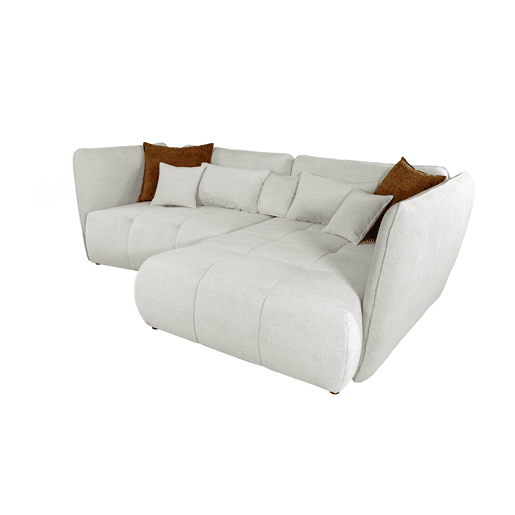 Chaise longue direita SOPHIE cor branco e laranja