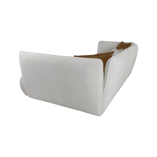 Chaise longue direita SOPHIE cor branco e laranja