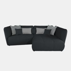 Chaise longue direita SOPHIE cor preto e cinza