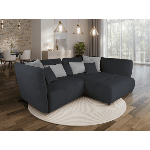 Chaise longue direita SOPHIE cor preto e cinza