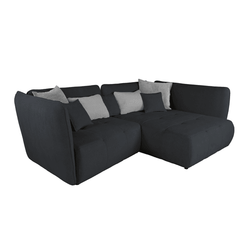 Chaise longue direita SOPHIE cor preto e cinza