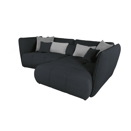Chaise longue direita SOPHIE cor preto e cinza