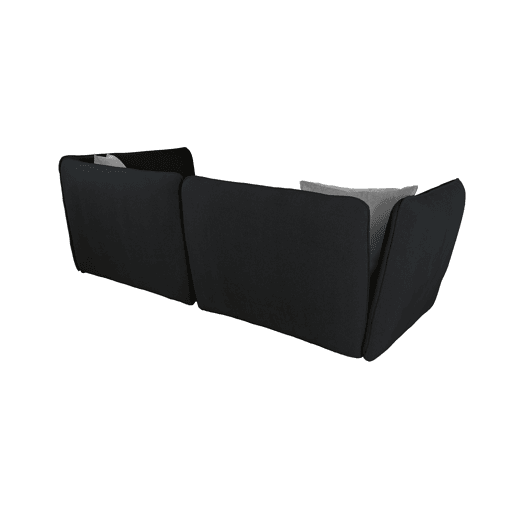 Chaise longue direita SOPHIE cor preto e cinza