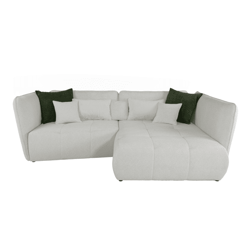 Chaise longue direita SOPHIE cor branco e verde