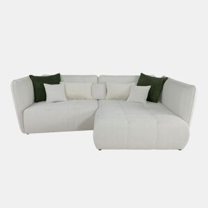 Chaise longue direita SOPHIE cor branco e verde