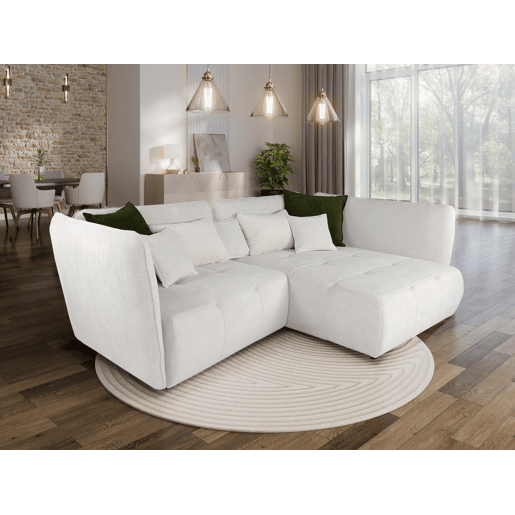 Chaise longue direita SOPHIE cor branco e verde