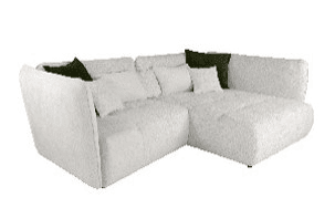 Chaise longue direita SOPHIE cor branco e verde