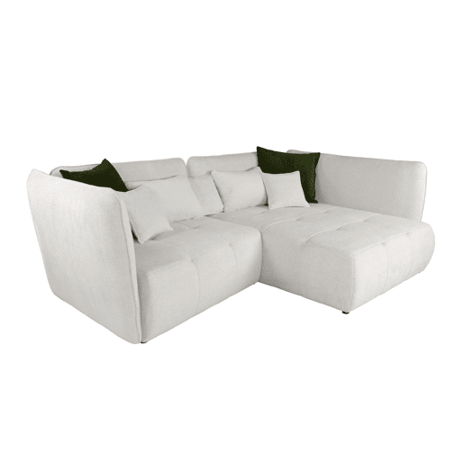Chaise longue direita SOPHIE cor branco e verde