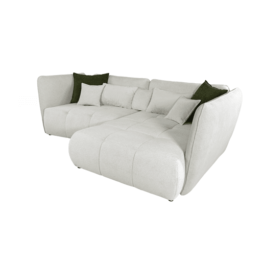 Chaise longue direita SOPHIE cor branco e verde