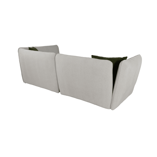 Chaise longue direita SOPHIE cor branco e verde