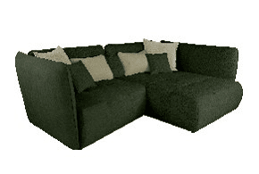 Chaise longue direita SOPHIE cor verde e branco