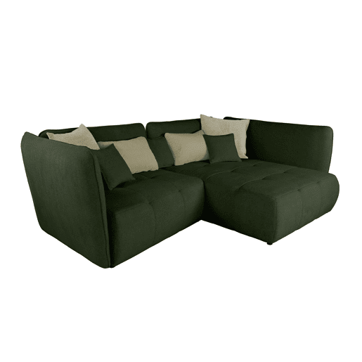 Chaise longue direita SOPHIE cor verde e branco