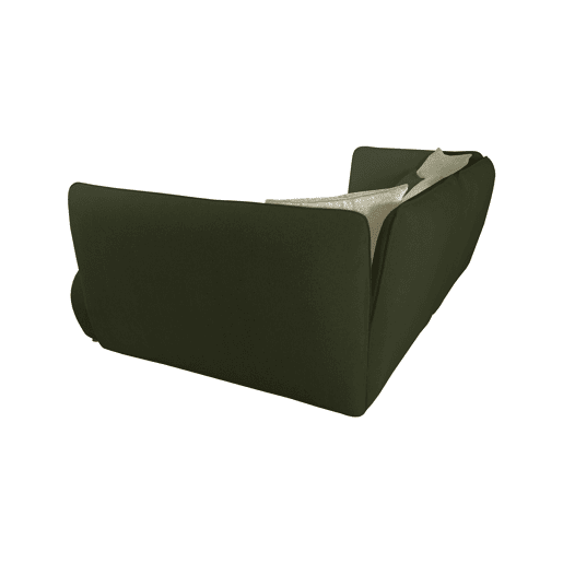 Chaise longue direita SOPHIE cor verde e branco