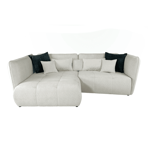Chaise longue esquerda SOPHIE cor bege e preto