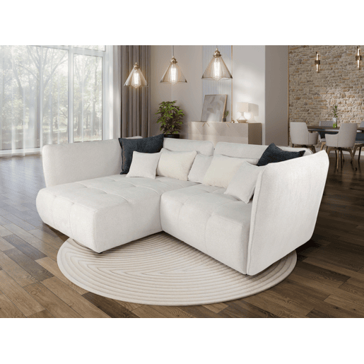 Chaise longue esquerda SOPHIE cor bege e preto