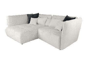 Chaise longue esquerda SOPHIE cor bege e preto