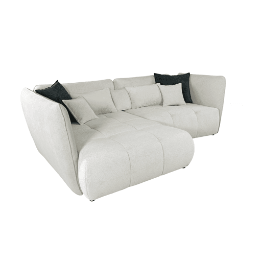 Chaise longue esquerda SOPHIE cor bege e preto