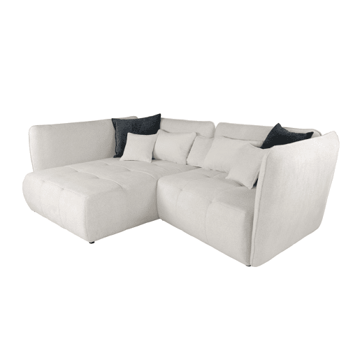Chaise longue esquerda SOPHIE cor bege e preto