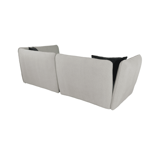 Chaise longue esquerda SOPHIE cor bege e preto