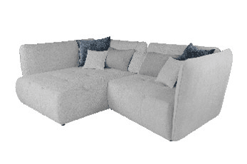 Chaise longue izquierda SOPHIE color gris claro y azul