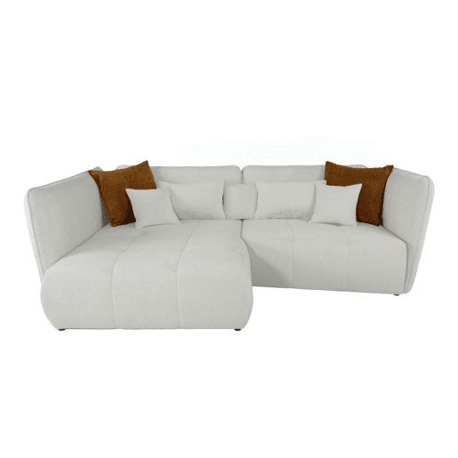 Chaise longue esquerda SOPHIE cor branco e laranja