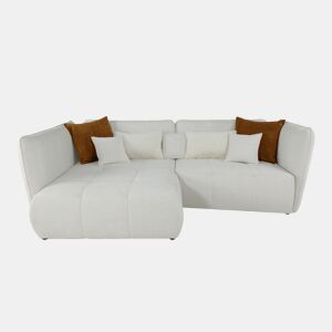 Chaise longue esquerda SOPHIE cor branco e laranja
