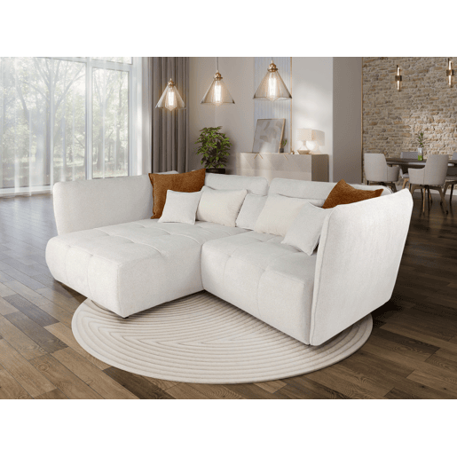 Chaise longue esquerda SOPHIE cor branco e laranja