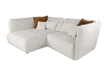Chaise longue esquerda SOPHIE cor branco e laranja