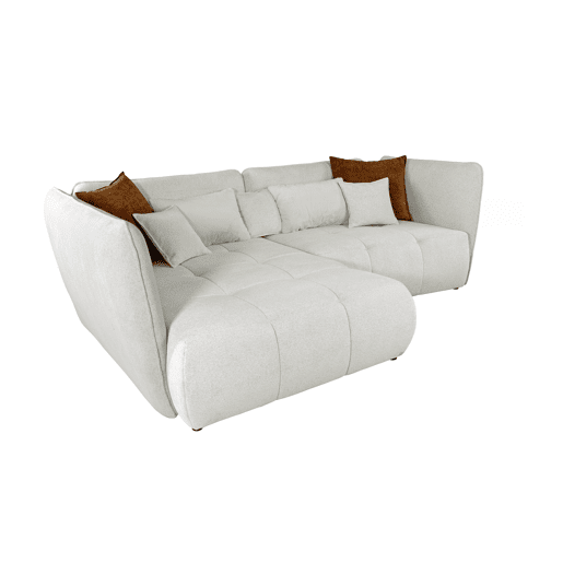 Chaise longue esquerda SOPHIE cor branco e laranja