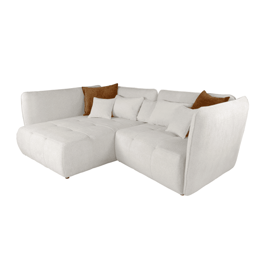 Chaise longue esquerda SOPHIE cor branco e laranja