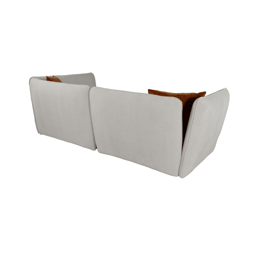 Chaise longue esquerda SOPHIE cor branco e laranja