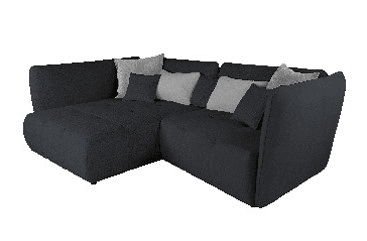 Chaise longue esquerda SOPHIE cor preto e cinza