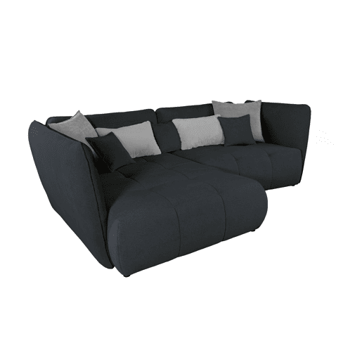 Chaise longue esquerda SOPHIE cor preto e cinza