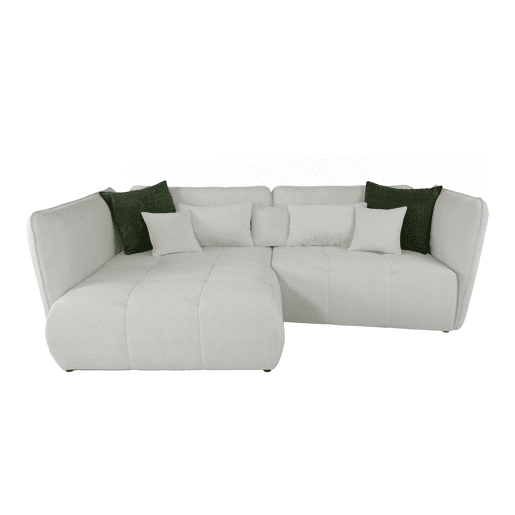 Chaise longue esquerda SOPHIE cor branco e verde