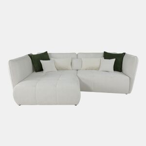 Chaise longue esquerda SOPHIE cor branco e verde