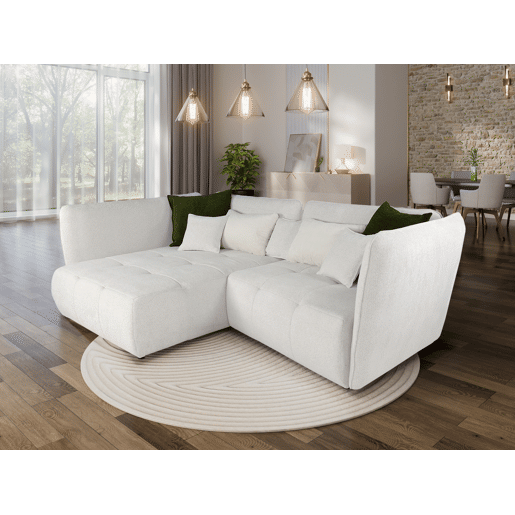 Chaise longue esquerda SOPHIE cor branco e verde