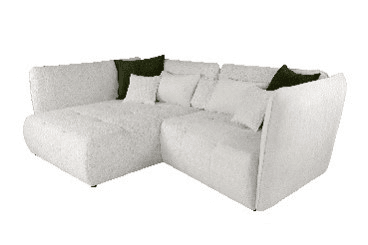 Chaise longue esquerda SOPHIE cor branco e verde