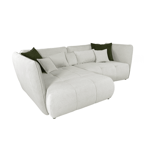 Chaise longue esquerda SOPHIE cor branco e verde