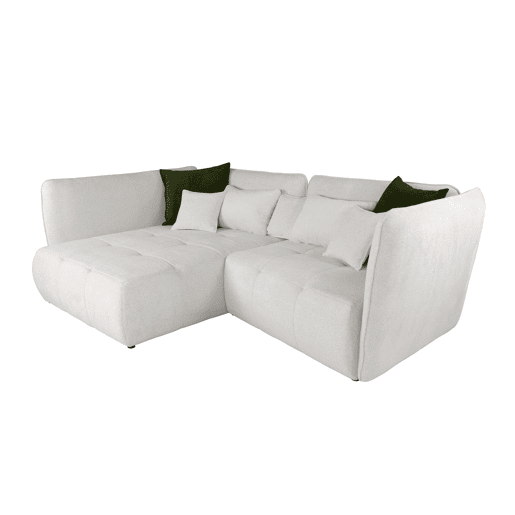 Chaise longue esquerda SOPHIE cor branco e verde