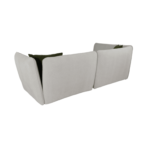 Chaise longue esquerda SOPHIE cor branco e verde