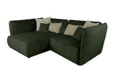 Chaise longue esquerda SOPHIE cor verde e branco